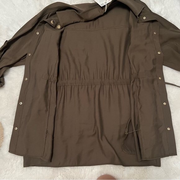 Zara Brown Drawstring Waist Utility Jacket - Picture 4 of 5